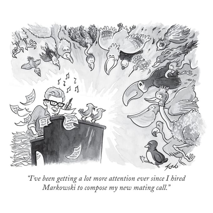 Cartoon portrait of Michael Markowski by Tom Toro